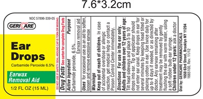 Principal Display Panel Bottle Label 1/2 Fl Oz (Gericare Ear Drops Label)